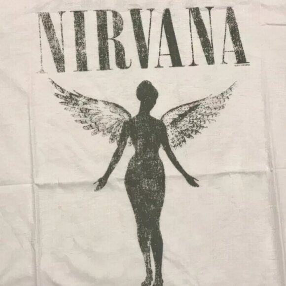 90's Nirvana Angel Tour Concert Band Graphic Vintage Tee Shirt White Top Unisex - Picture 6 of 8